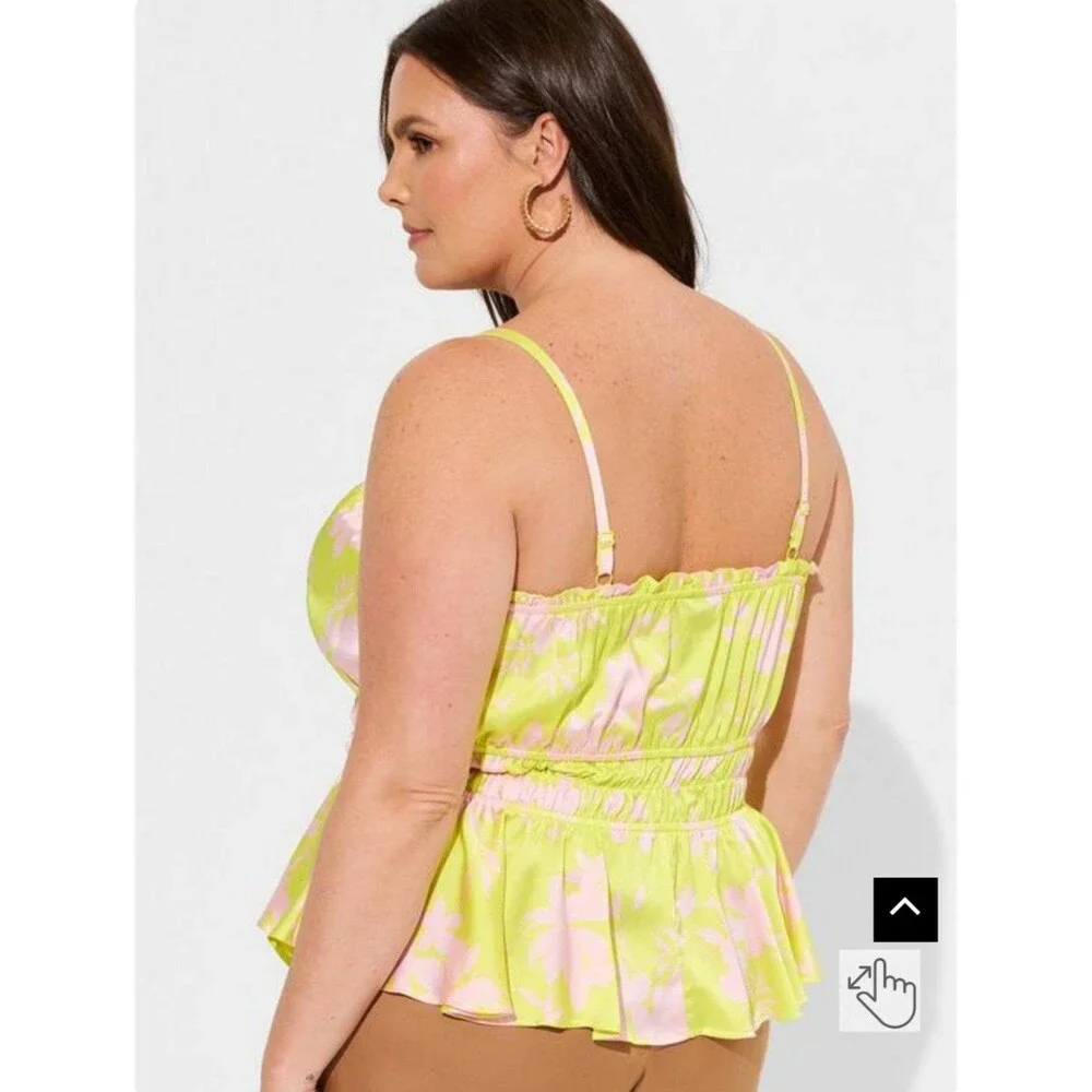 NWT TORRID Peplum Square Neck Crop Cami Sz 3 - Picture 2 of 3